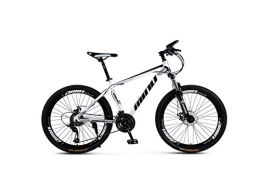 Generic Mountainbike Mountainbike Unisex Hardtail Mountainbike MTB-Bike mit hohem Kohlenstoffgehalt aus Stahlrahmen 26-Zoll-Mountainbike 21 / 24 / 27 / 30 Geschwindigkeiten mit Scheibenbremsen und Federgabel, weiß, 24