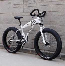 HCMNME Fahrräder Mountainbikes, 24-Zoll-Schnee-Fahrrad ultra-breiter Reifengeschwindigkeit 4.0 Schnee-Bike Mountainbike-Schmetterlingsgriff Aluminiumrahmen mit Scheibenbremsen ( Color : White black , Size : 30 speed )