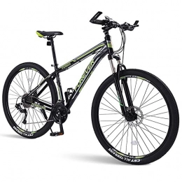 LZHi1 Fahrräder Mountainbikes 26 Zoll abschließbare Federgabel Mountainbike für Erwachsene, 33 Geschwindigkeit Aluminium-Legierung Mountain Trail Bikes mit Doppel-Öl-Scheibenbremse, Anti-Rutsch-ge(Color:Schwarz Grün)