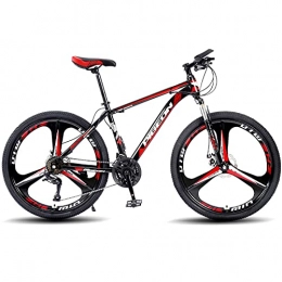 LZHi1 Fahrräder Mountainbikes 26-zoll-mountainbike 30 Geschwindigkeits-erwachsenes Fahrrad Für Männer Frauen, Sport Mountainbike Mit Federung Gabel, Dual-scheibenbremse Hohe Kohlenstoffstahlstadt P(Color:Schwarz Rot)