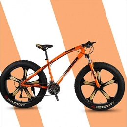 HCMNME Mountainbike Mountainbikes, 26-Zoll-variabler Geschwindigkeit Off-Road Beach Snowmobile Super breites Reifen Mountainbike Fünf-Spindel-Rad Aluminiumrahmen mit Scheibenbremsen ( Color : Orange , Size : 27 speed )
