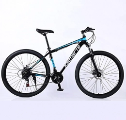 Mountainbikes, 29 Zoll, 27-Gang-Mountainbikes, Aluminiumlegierung, stoßabsorbierende Vorderradgabel mit Doppelscheibenbremse, tragbar, rutschfest, für Erwachsene (Farbe: Blau)