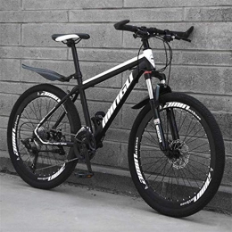 Montibkd Mountainbike Mountainbikes Cityrder Mountain Folding Bicycle High Carbon Steel Double Shock Absorber Bicycle 26 Inch (Color : WhiteSize : 24 Speed)-21_Speed_Black_White