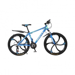 SHANRENSAN Fahrräder Mountainbikes, Cross-Country-Bikes, 21 / 24 / 27-Gang-Doppelscheibenbremsen, 2426-Zoll-Einrad-FahrräDer FüR SchüLer Und Studenten Mit Variabler Geschwindigkeit (24 Zoll 27 Gänge, Blue Six Messer)