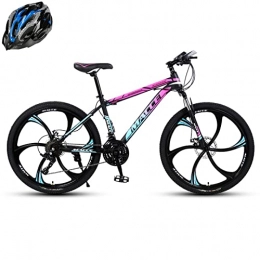 SHANRENSAN Fahrräder Mountainbikes, Cross-Country-Bikes, 24 Zoll 26 Zoll StoßDäMpfende FahrräDer, Outdoor-Fahren, Mountain Cross Country Komfortabler (Pink Blau, 26 Zoll 6 Messer)