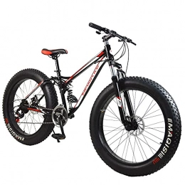 MSG ZY Fahrräder MSG ZY Mountain Bike, Rahmen aus kohlenstoffhaltigem Stahl, 26"x 17" verbreiterte Reifen, 21 Geschwindigkeiten | All-Terrain-Fahrrad, MTB-Fahrrad mit doppelter Federungs Doppelscheibenbremse
