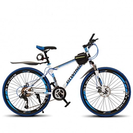 MICAKO Mountainbike MTB - 26 Zoll Kohlenstoffstahl Mountainbike, Scheibenbremse, 24 / 27Gang-Schaltung, Vollfederung, Blau, 24Speed