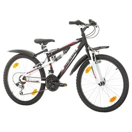 Multibrand Distribution Fahrräder Multibrand, PROBIKE Speed 24 Zoll Fully Mountainbike, 18 Gang, Jungen, Mädchen Schwarz