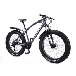 MYTNN Fahrräder MYTNN Fatbike 26 Zoll 21 Gang Shimano Fat Tyre 2020 Mountainbike 47 cm RH Snow Bike Fat Bike (Grau Matt Rahmen / Schwarze Felgen)