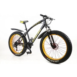 MYTNN Fahrräder MYTNN Fatbike 26 Zoll 21 Gang Shimano Fat Tyre 2020 Mountainbike 47 cm RH Snow Bike Fat Bike (Schwarze Rahmen / Golde Felgen)