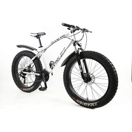 MYTNN Fahrräder MYTNN Fatbike 26 Zoll 21 Gang Shimano Fat Tyre 2020 Mountainbike 47 cm RH Snow Bike Fat Bike (Silber Rahmen / Schwarze Felgen)