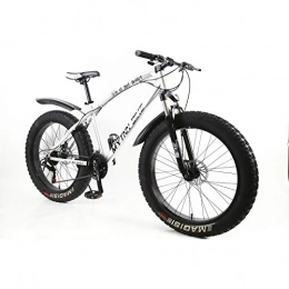 MYTNN Fahrräder MyTNN Fatbike 26 Zoll 21 Gang Shimano Fat Tyre Mountainbike 47 cm RH Snow Bike Fat Bike (Silber-schwarz)
