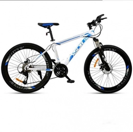 N&I Bicycle Adult Mountain Bike Double Disc Brake/High-Carbon Steel Frame Bikes Beach Snowmobile Unisex Bicycle 26 inch Wheels Blue 24 Speed