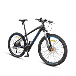 paritariny Mountainbike paritariny Komplette Cruiser-Bikes, Store Carbon Faser Mountainbike Herren Off-Road Variable Geschwindigkeit Doppelstoßdämpfer (Color : Black Blue, Size : 27)