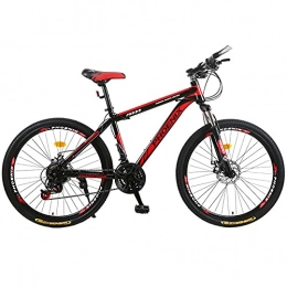 Pateacd Fahrräder Pateacd Bike High-End MTB Bike, Bike Strong Mountainbike Aluminium - Mädchen- und Herrenrad - Scheibenbremse vorne und hinten - Shimano 21-Gang-Umwerfer - Vollfederung, Red Black