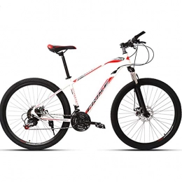 PBTRM Fahrräder PBTRM 29-Zoll 21-Gang Hardtail Mountainbike, Rahmen Aus Kohlenstoffstahl, Doppelscheibenbremse, Rennrad Mit Variabler Geschwindigkeit Für Jugendliche / Erwachsene, White red