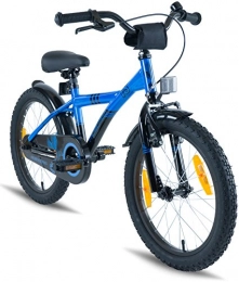 PROMETHEUS BICYCLES Fahrräder Prometheus Kinderfahrrad 18 Zoll Jungen Mädchen Blau Schwarz ab 6 Jahre mit Alu V-Brake und Rücktritt - 18zoll BMX Modell 2019