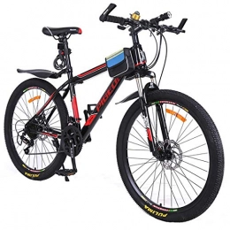 PXQ Fahrräder PXQ Erwachsene Mountainbike 21 Geschwindigkeiten High Carbon Rahmen 26 Zoll Fahrrad mit Doppelscheibenbremsen und Stodmpfer Vorderradgabel, Black, 26Inch