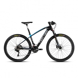 PXQ Fahrräder PXQ Erwachsene Mountainbike Kohlefaser Shimano M7000-33 beschleunigt Geländefahrrad mit Luftdruck-Stoßdämpfer und Vorderradgabel-Ölbremse-Fahrrädern 26 / 27.5Inch, Blue, 26"*15.5"