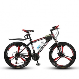 PXQ Fahrräder PXQ Leichter 26-Zoll-Mountainbike 21 / 24 / 27 Geschwindigkeits-Stoßdämpfer für Off-Road-Fahrräder, Doppelscheibenbremsen und 17"High Carbon-Heckrahmen, Black, B27S