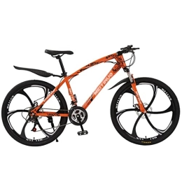 QCLU Fahrräder QCLU 24 / 26 Zoll Mountainbike 21 Kurzfrist- Bremsen Hardtail MTB, Trekking Bike Männer Fahrrad Mädchen Fahrrad, volles Suspension Mountainbike (Color : Orange, Größe : 26 Inch)