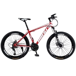 QCLU Fahrräder QCLU 26 Zoll Fahrrad mit Federgabel&Beleuchtung 21-Gang-Shimano-Scheibenbremsen Hardtail MTB, Trekking Bike Männer Bike-Mädchen-Fahrrad, Fully Mountainbike (Color : Red)