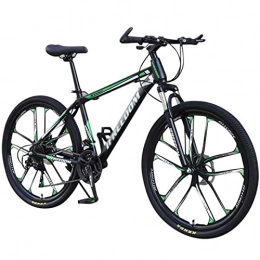 QCLU Fahrräder QCLU 26-Zoll-Mountainbike, 21-Gang- Scheibenbremsen Hardtail MTB, Trekking Bike Männer Fahrrad Mädchen Fahrrad, volles Suspension Mountainbike (Color : Green)