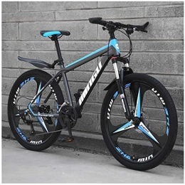 QCLU Fahrräder QCLU 26 Zoll Mountainbike, Scheibenbremsen Hardtail MTB, Trekking Bike Männer Bike-Mädchen-Fahrrad, Fully Mountainbike, 21 Geschwindigkeit, 3 Spoke (Color : Blue, Größe : 27-Speed)