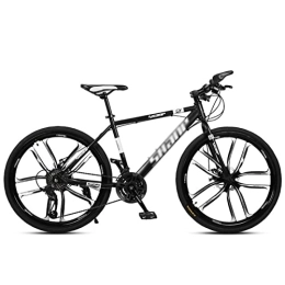 QCLU Mountainbike QCLU Mountainbike, 24 / 26 Zoll Discbremsen Hardtail MTB, for Männer und Frauen MTB Fahrrad mit verstellbarem Sitz, Doppelscheibenbremse, 10 Radschneider (Color : Black, Größe : 21-Speed)