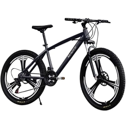 QCLU Fahrräder QCLU Mountainbike, 26-Zoll-Carbon-Stahl-Mountainbike, 3-Speichen-Felgen, 21-Gang-Rennrad, volle Suspendierung MTB Erwachsene Fahrrad, Studentenfahrrad, City Bike (Color : Black)