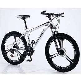 QCLU Fahrräder QCLU Unisex Mountainbike, 26 Zoll Mountainbikes, Herren-, Damen MTB, mit verstellbarem Sitz, Doppelscheibenbremsen, Schwarz und Weiß, 3-Rad-Cutter (Größe : 27-Speed)