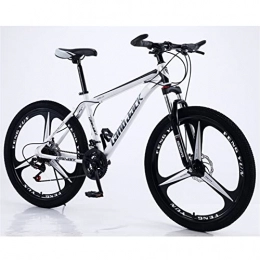 QCLU Fahrräder QCLU Unisex Mountainbike, 26 Zoll Mountainbikes, Herren-, Damen MTB, mit verstellbarem Sitz, Doppelscheibenbremsen, Schwarz und Weiß, 3-Rad-Cutter (Größe : 30-Speed)
