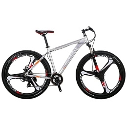 QQW Fahrräder QQW Mountainbike, 21-Speed-Shifter, X-Große Fahrräder Aluminiumrahmen, Zwei Scheibenbremsen, Herren-Damenrad Fahrrad / Green2