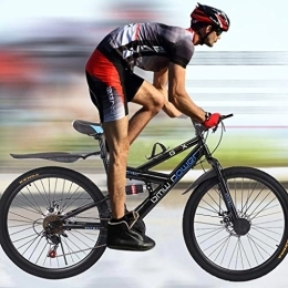 Generic Fahrräder Rennrad für Erwachsene, 26-Zoll-Mountainbike aus Kohlenstoffstahl, S21-Gang-Fahrrad, Federgabel, rutschfestes Fahrrad mit Doppelscheibenbremse und Rahmen aus Kohlenstoffstahl, städtische Rennräder