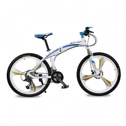 Unbekannt Fahrräder Richbit 601 Klappbares 26 Zoll Aluminium-Mountainbike für Herren, 27 Geschwindigkeiten, 3 Speichen, Weiß