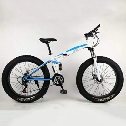 RR-YRL 26-Zoll-Erwachsene Klapp Mountainbike, doppeltes Aufhängung Strand Snow Bike, leicht mit hohem Kohlenstoffstahlrahmen Cruiser Fahrrad, Unisex,White red