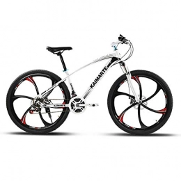 SANLDEN Mountainbike SANLDEN Unisex Hardtail-Mountainbike Stahlrahmen mit hohem Kohlenstoffgehalt 26inch MTB-Bike 21 / 24 / 27 Geschwindigkeiten mit Scheibenbremsen und Federgabel, White, 27Speed