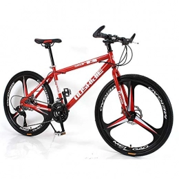 SANLDEN Fahrräder SANLDEN Unisex-Mountainbike 21 / 24 / 27 / 30 Geschwindigkeit Stahlrahmen mit hohem Kohlenstoffgehalt 26 Zoll 3-Speichen-Räder Fahrrad Doppelscheibenbremse für Student / Pendlerstadt, Red, 24Speed