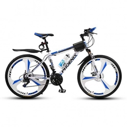 SANLDEN Fahrräder SANLDEN Unisex-Mountainbike 21 / 24 / 27 Geschwindigkeit Stahlrahmen mit hohem Kohlenstoffgehalt 26 Zoll 3-Speichen-Räder mit Scheibenbremsen und Federgabel, Blue, 27Speed