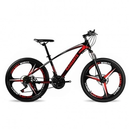 SANLDEN Fahrräder SANLDEN Unisex-Mountainbike 21 / 24 / 27 Geschwindigkeit Stahlrahmen mit hohem Kohlenstoffgehalt 26 Zoll 3-Speichen-Räder mit Scheibenbremsen und Federgabel, Red, 27Speed