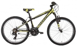 Spidy Mountainbike aus Aluminium, 24 Zoll, für Jungen von 9/12 Jahren, empfohlene Höhe 135 bis 155 cm, 21 Gänge, Farbe: schwarz-gelb matt