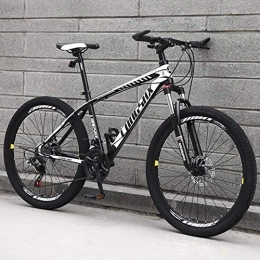  Fahrräder Stilvolle 27-Gang-Vorderradaufhängung Mountainbike Carbon Stahl Frame Unisex Rennrad vorne + hinten Mudgard 24 / 26 Zoll Räder, Weiß, 24 Zoll
