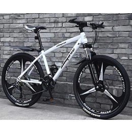  Fahrräder Stilvolle Mountainbikes Fahrräder, 30 Geschwindigkeiten Doppelscheibenbremse Mountainbike mit Variabler Geschwindigkeit Leichter Carbon Stahlrahmen Männer und Frauen Rennrad, Weiß, 26 Zoll
