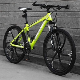 RSDSA Fahrräder Stilvolles 21 / 24 / 27-Gang-Mountainbike Für Erwachsene, 26 Zoll Räder, Leichte Carbon-Stahlrahmen-Scheibenbremse, Gelb, 24speed