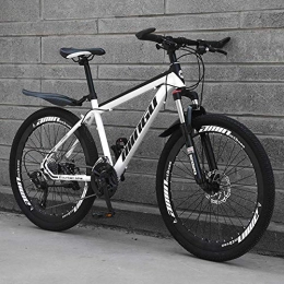  Mountainbike Stilvolles Mountainbike, 27-Gang-Schaltfahrrad mit Kohlenstoffstahlrahmen für Erwachsene, Outdoor-Cross Country-Fahrrad, Weiß, 26 Zoll
