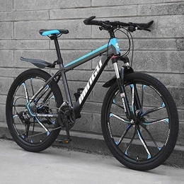  Fahrräder Stilvolles Mountainbike mit Variabler Geschwindigkeit 21 / 24 / 27 / 30 Geschwindigkeit Kohlenstoffstahlrahmen 24 Zoll 10-Speichen-Räder MTB Damping Bicycle, Schwarz, 27 Speed