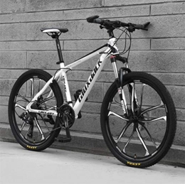 Tbagem-Yjr Fahrräder Tbagem-Yjr Hardtail Mountain Bikes, 26-Zoll-High-Carbon Stahl Doppelscheibenbremsen Fahrrad Erwachsene (Color : White Black, Size : 27 Speed)