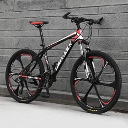 Tbagem-Yjr Mountainbike Tbagem-Yjr Kohlenstoffstahl-Rahmen 26 Zoll Adult Mountainbike, Off-Road-Geschwindigkeit Fahrrad (Color : Black red, Size : 30 Speed)