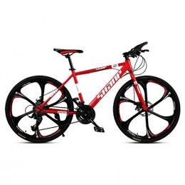 Tbagem-Yjr Fahrräder Tbagem-Yjr Mountainbikes Mit 6 Schneidrädern, 26 Zoll MTB-Scheibenbremsen Mit Variabler Geschwindigkeit (Color : Red, Size : 21 Speed)
