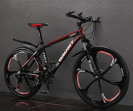 Tbagem-Yjr Fahrräder Tbagem-Yjr Reiten Mountainbike Dämpfung, 26-Zoll-Erwachsenen-Männer Dual Disc Brakes Straße MTB Stadt Fahrrad (Color : Black red, Size : 24 Speed)